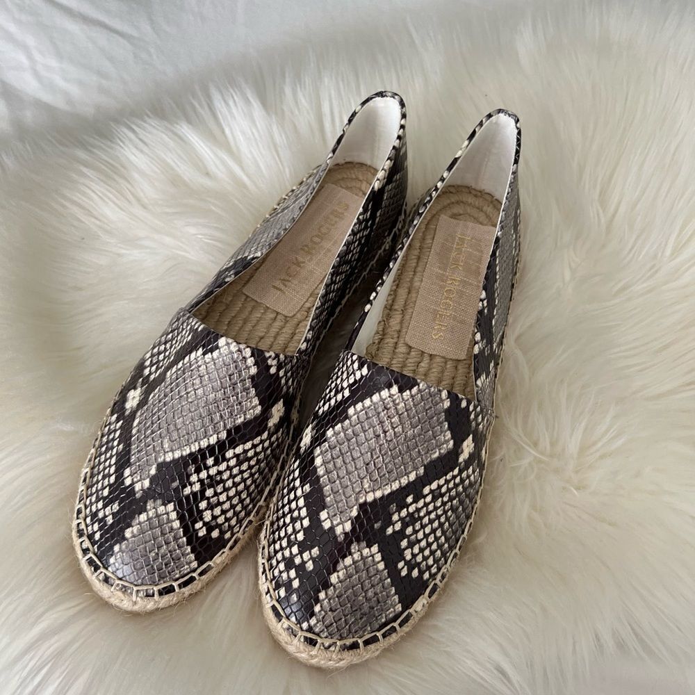 Jack Rogers platform snake skin espadrilles